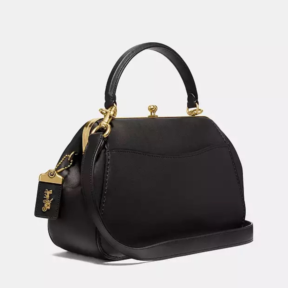 COACH 1941 Large Kisslock Frame black leather crossbody bag - Picture 2 of 16